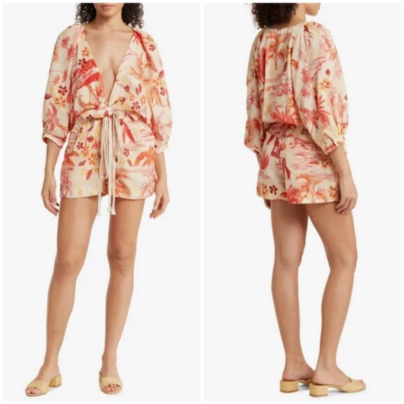 💕AGUA BENDITA💕 Linnea Romper - Shaka Tropical Print Medium M NWT - Picture 8 of 16